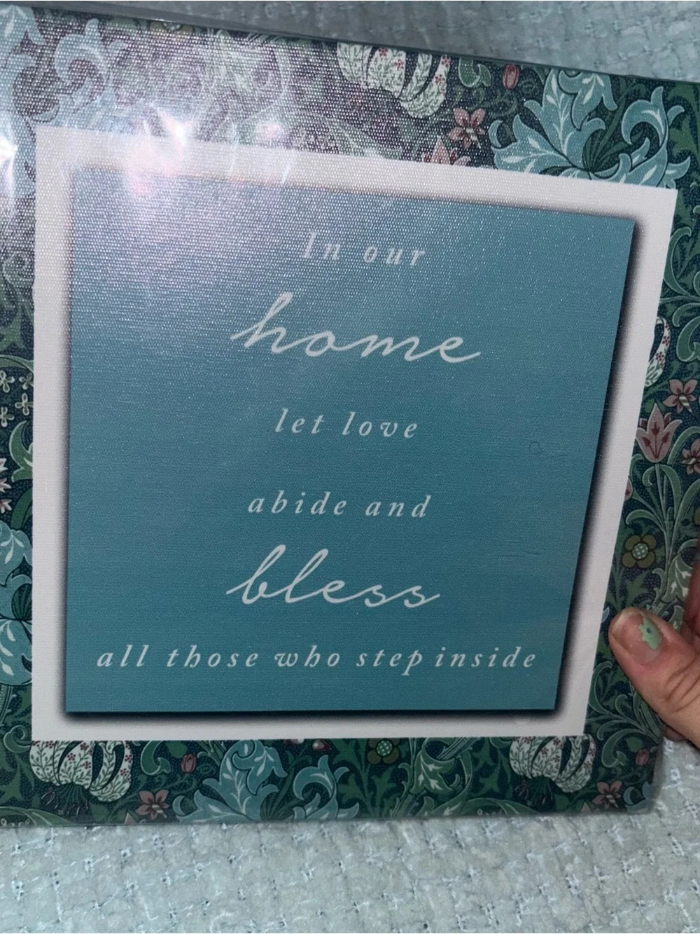 Home Blessings Wall Art - Teal Blue NWT